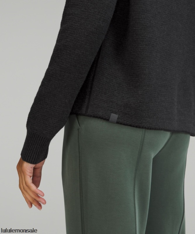 Lululemon Damen DELULU490 | Lululemon Deutschland Graphitgrauer Doppelstrick-Wendepullover Mit Rundhalsausschnitt